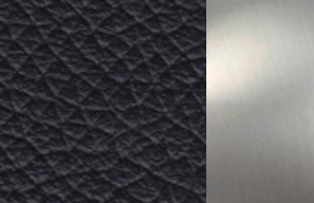 Black Leather Black Nickel Legs