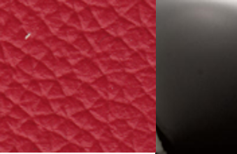 Red Leather Black Nickel Legs