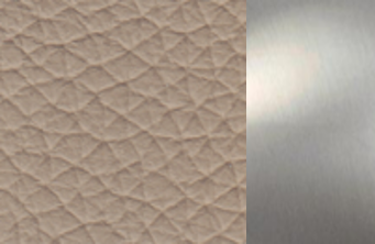 Taupe Leather Satin Chrome Legs